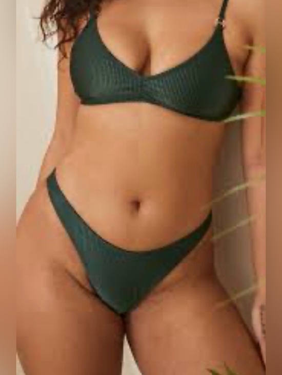 aerie Other - NWT aerie (M) Shine Ribbed Bikini Set Dark Green